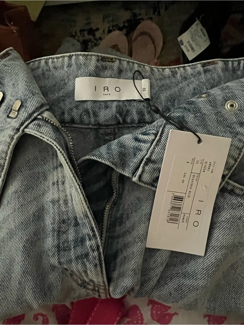 IRO Light Wash Blue Denim Jeans. Sz 32 European but 00 for US